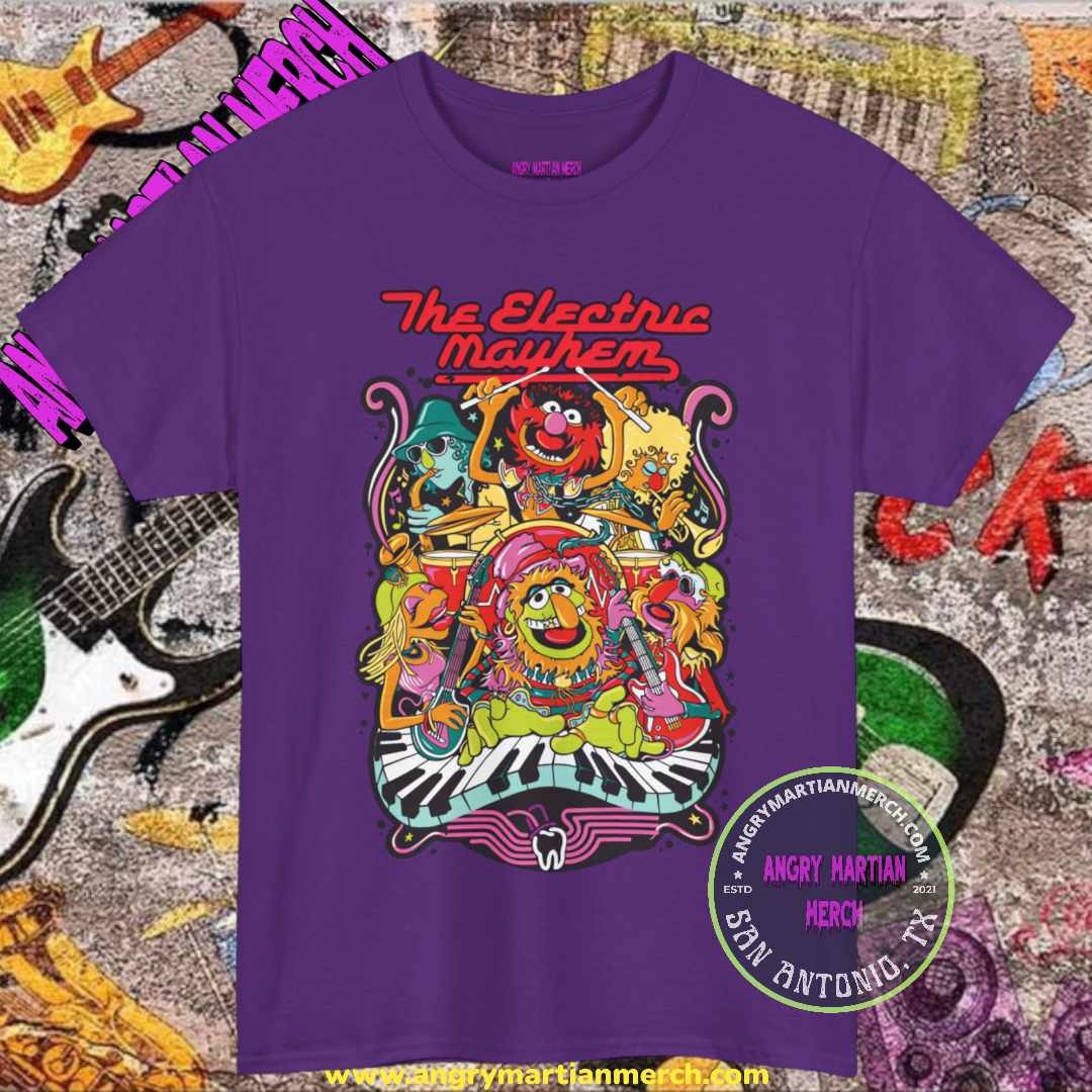 The Electric Mayhem Band The Muppets Retro 80's Cotton T Shirt