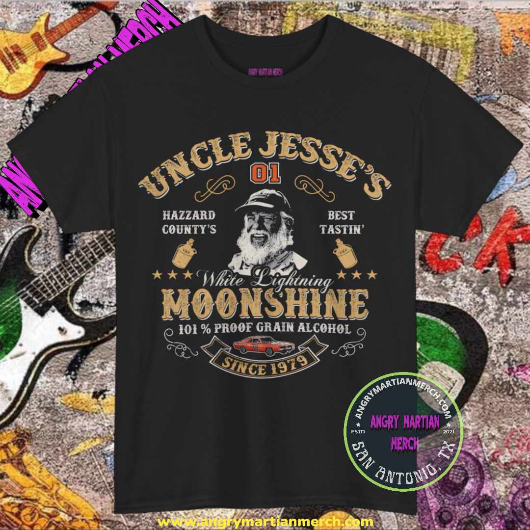 Uncle Jesse's 01 Moonshine Dukes of Hazard General Lee Retro 80's T-shirt