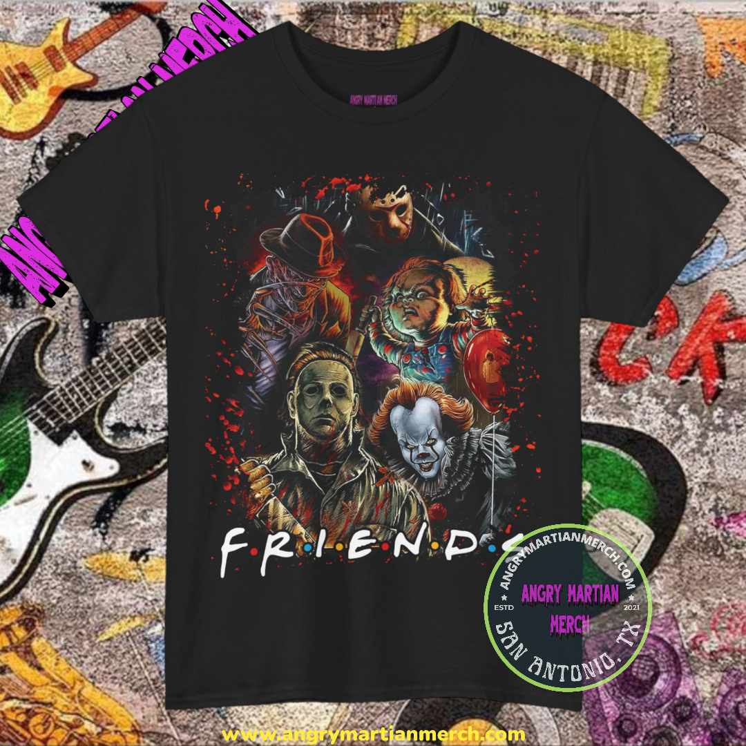 FRIENDS Freddy Krueger, Jason, Michael Myers, Chucky, Pennywise 80's Horror Movie Cotton T-Shirt