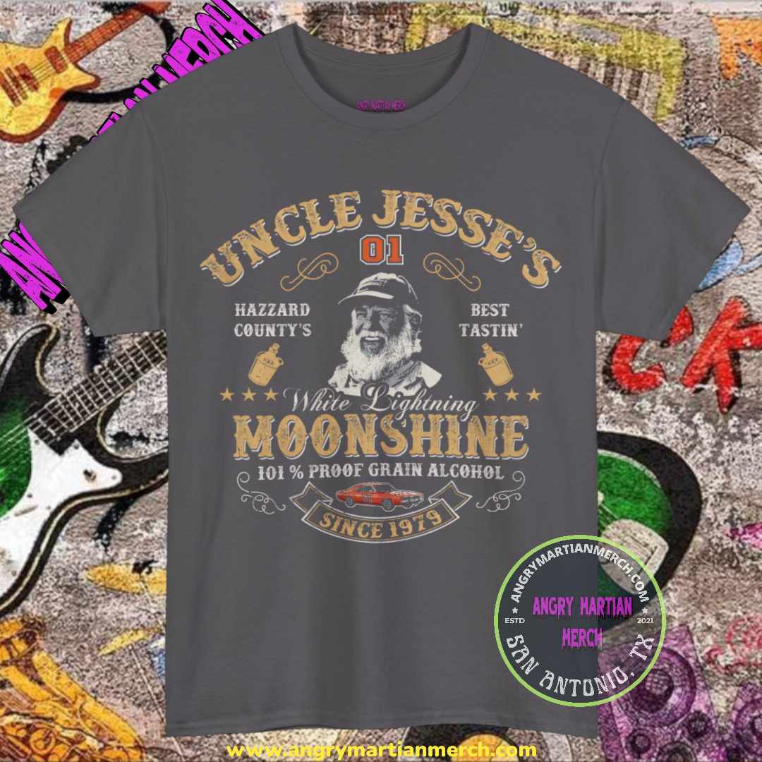 Uncle Jesse's 01 Moonshine Dukes of Hazard General Lee Retro 80's T-shirt