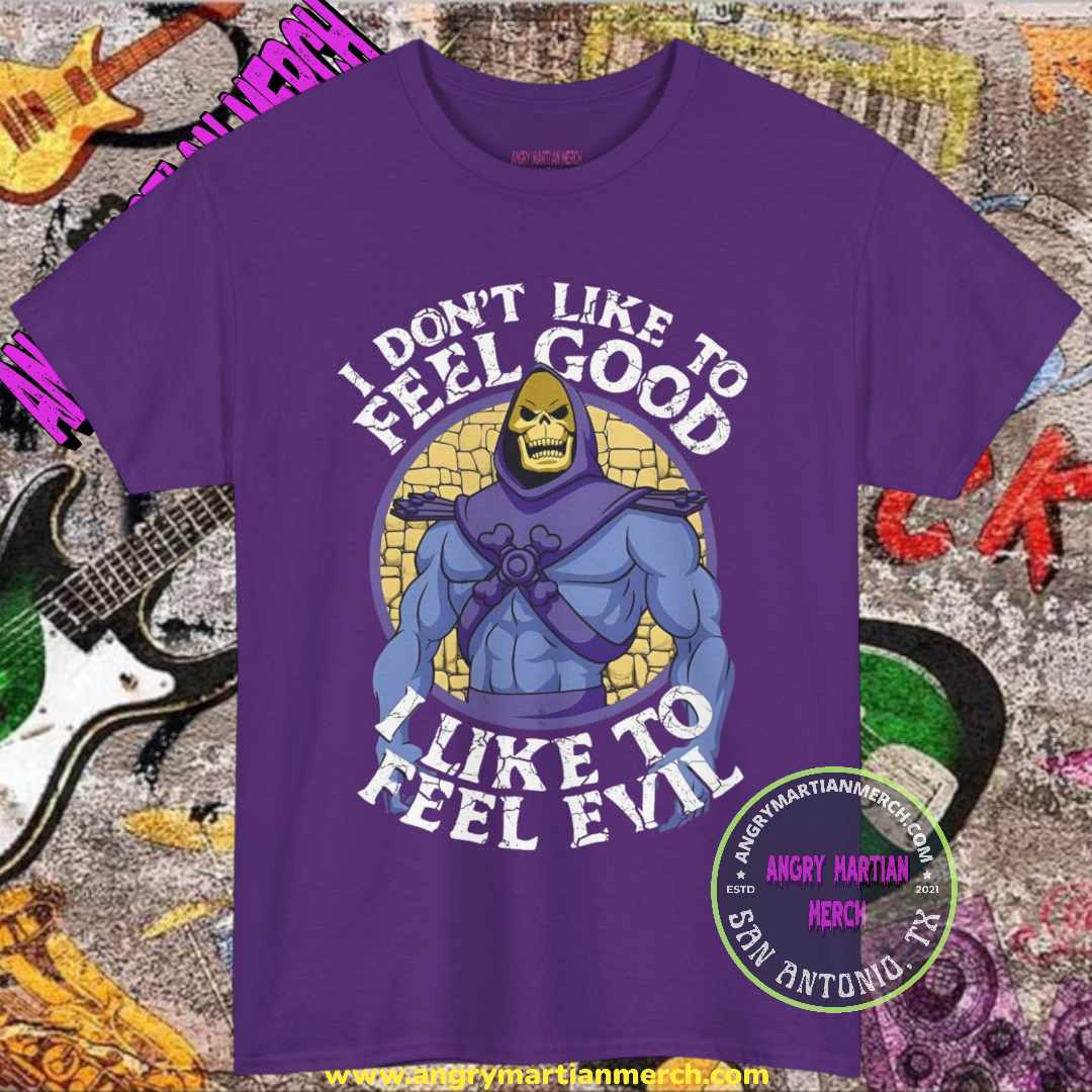 Skeletor I Like To Feel Evil 80's Retro Cartoon T-Shirt