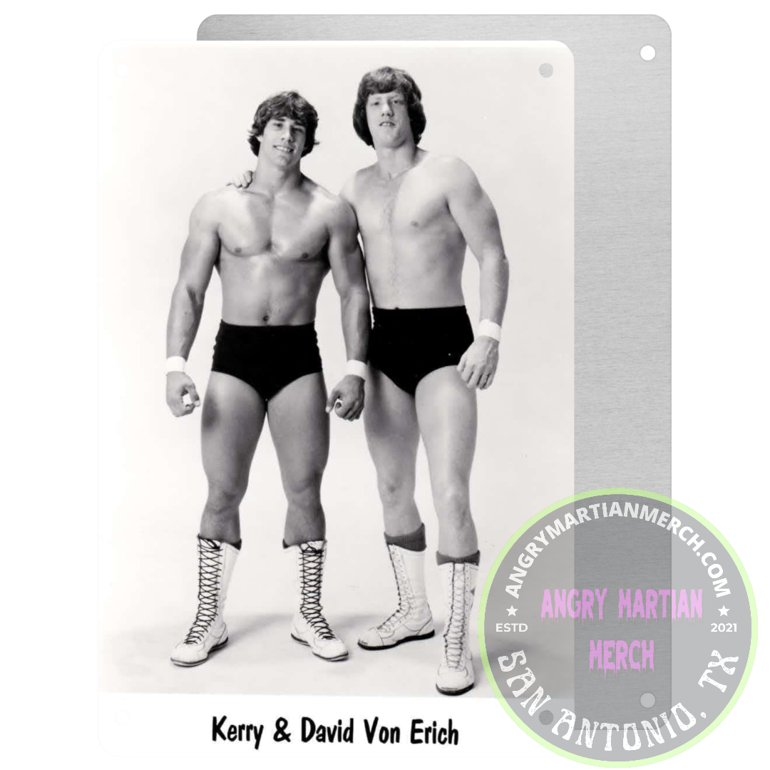 Kerry and David Von Erich 8x12 Metal Tin Sign