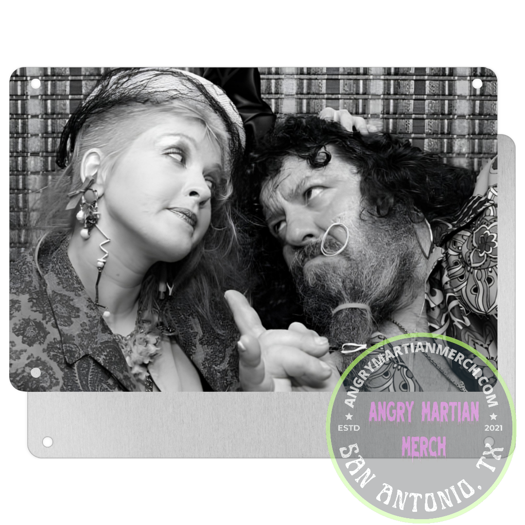 Cyndi Lauper & Captain Lou Albano 8x12 Tin Sign