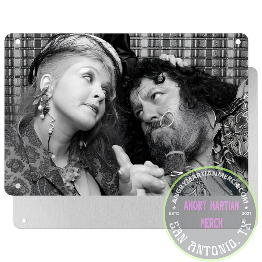 Cyndi Lauper & Captain Lou Albano 8x12 Tin Sign